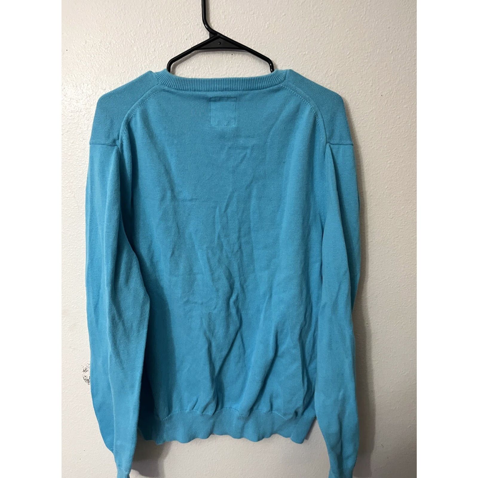Express VINTAGE EXPRESS MEN'S V-NECK SWEATER Shirt XL Light Blue USA Theme Pullover Mens X-Large Blue Size US XL / EU 56 / 4 - 3 Thumbnail