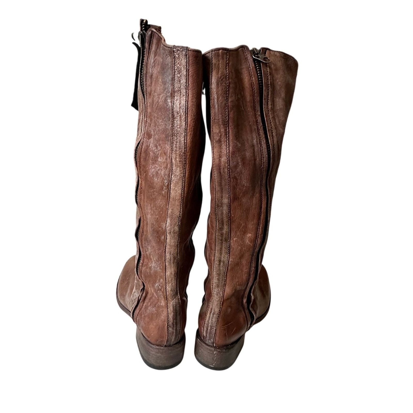 Other Nylo Distressed Leather Tall Double Zip Boots EU 39 Size US 9 / IT 39 - 6 Thumbnail