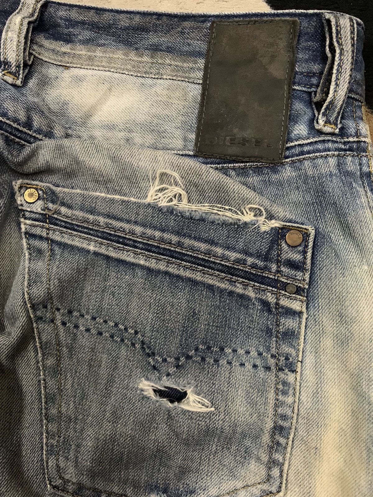 Diesel Diesel Industry Krayver Acid Wash Distressed Grunge Jeans Size US 32 / EU 48 - 14 Thumbnail