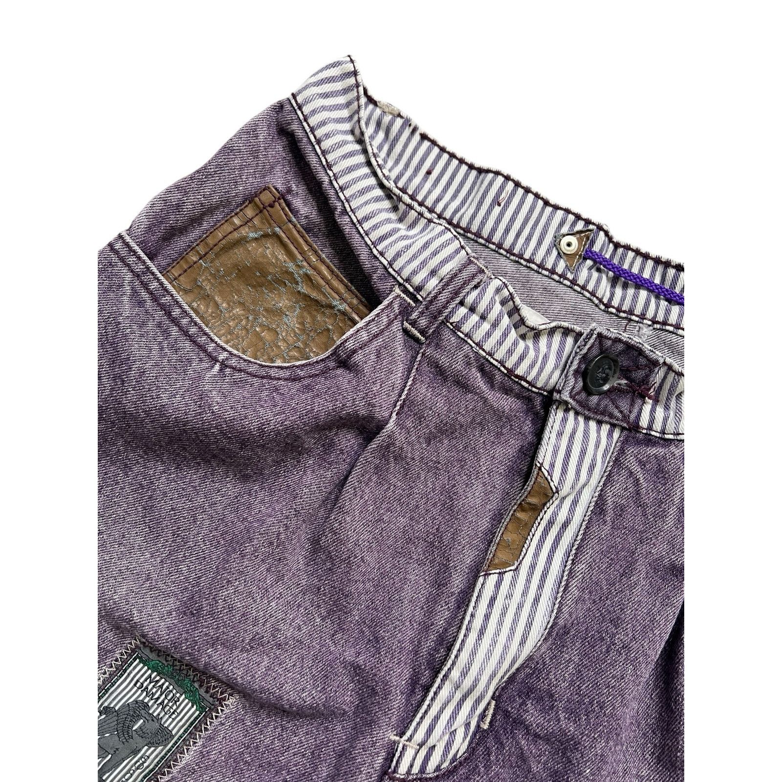 Vintage Vintage Retro Major Damage Women’s Purple Patchwork Jeans Size 30" / US 8 / IT 44 - 13 Thumbnail