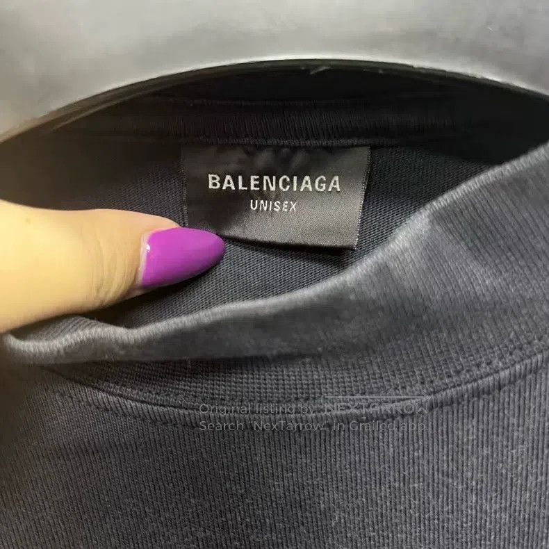 Balenciaga Balenciaga Black solid color pattern printed round neck sh Size US M / EU 48-50 / 2 - 3 Thumbnail