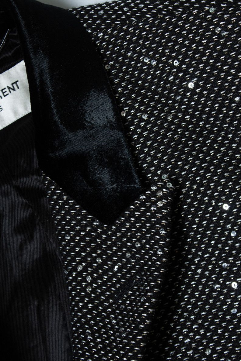 Saint Laurent Paris Saint Laurent, Long glitter sequins blazer jacket Size US L / EU 52-54 / 3 - 8 Thumbnail