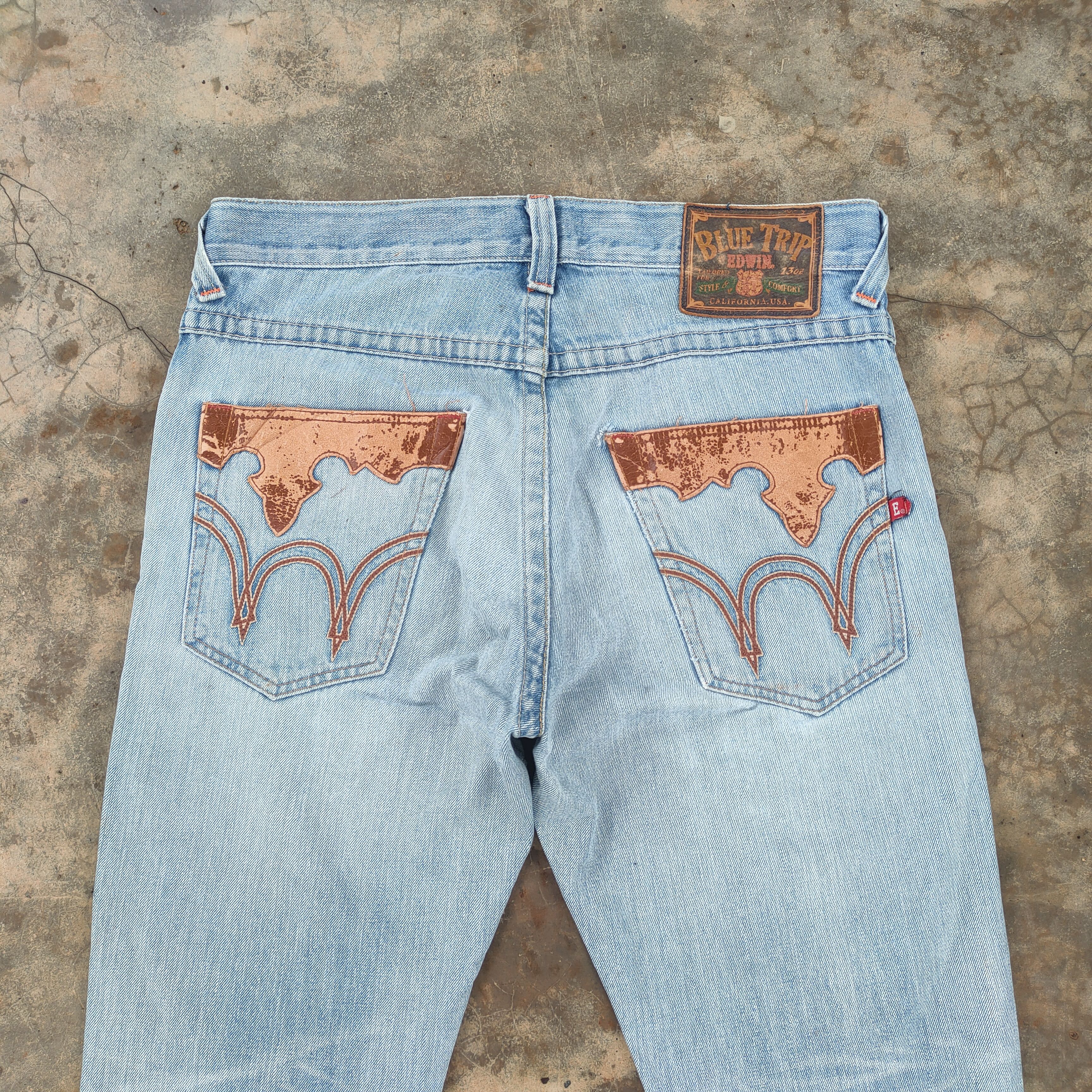 Edwin VTG EDWIN 90' BLUE TRIP FADED RIPPED JEANS DENIM PANTS Size US 36 / EU 52 - 11 Thumbnail