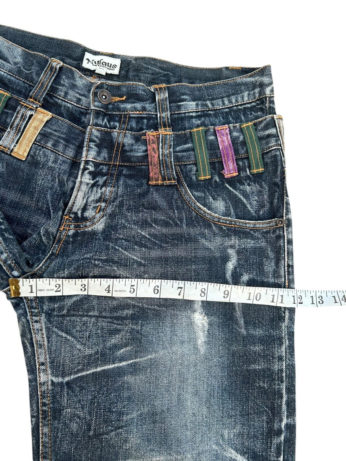 Kapital Nylaus Double Waist Japanese Punk Distressed Denim Jeans Size US 34 / EU 50 - 20 Thumbnail