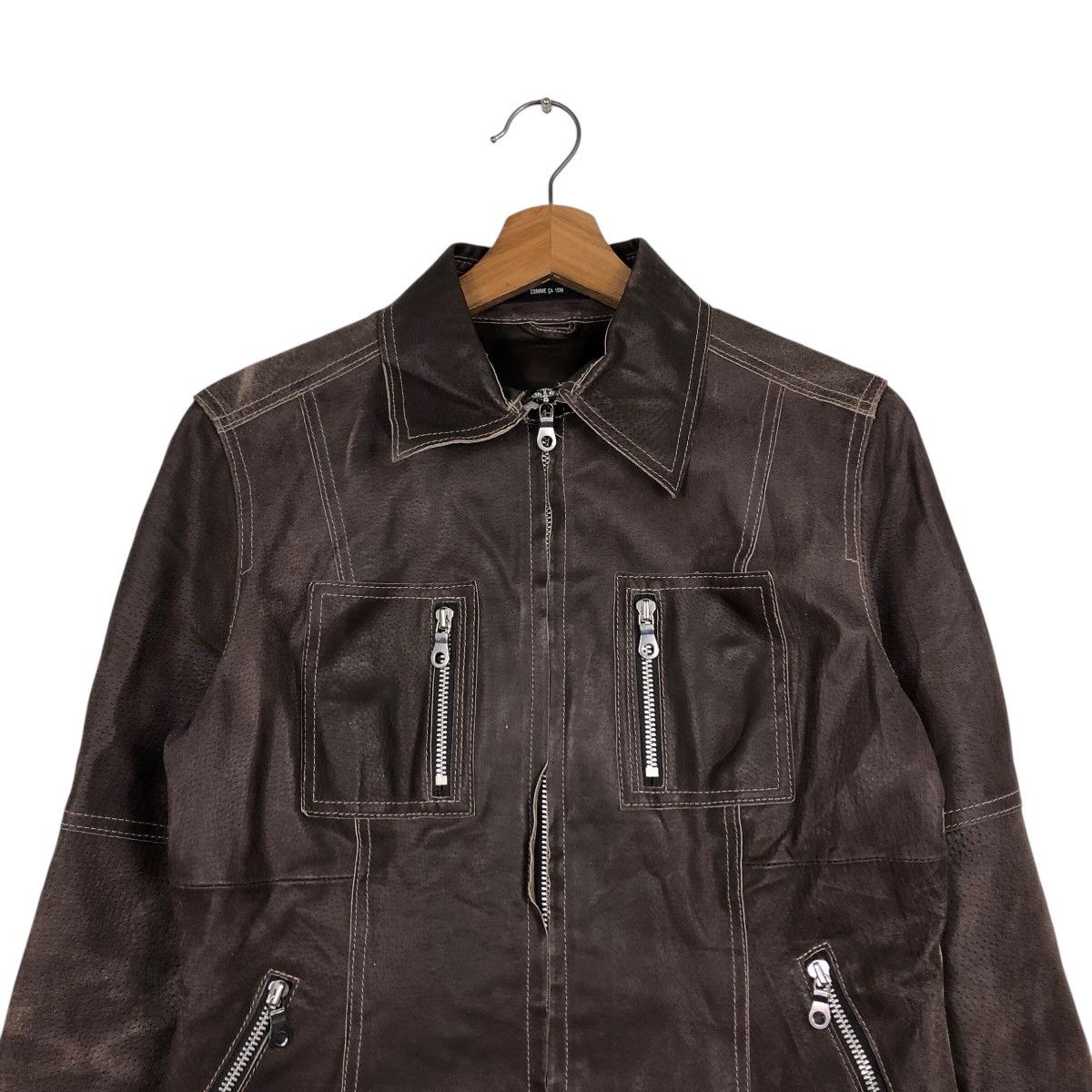 📌Vintage Biker Leather Jacket Comme Ca Ism Bondage Design