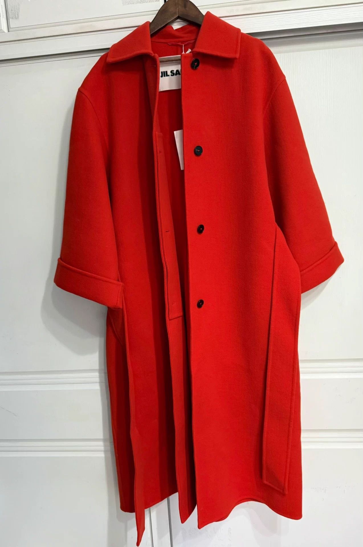 Jil Sander Jil Sander Oversized Tangerine Red Wool Coat 95% New Auth Size XXS / US 00 / IT 34 - 1 Thumbnail