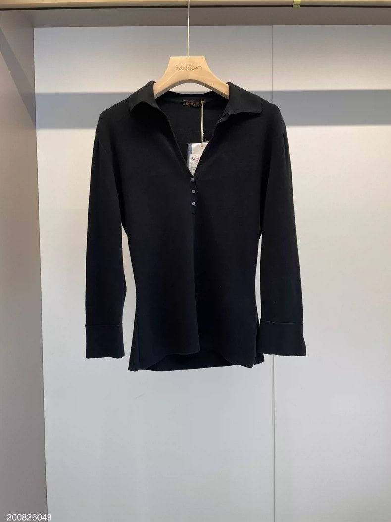 Loro Piana LORO PIANA Black cashmere blend sweater Size L / US 10 / IT 46 - 1 Thumbnail
