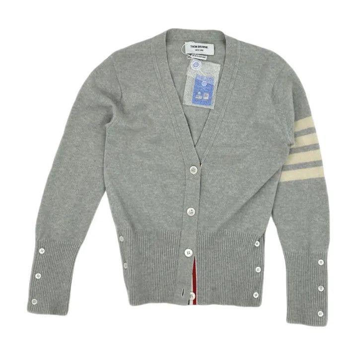 Thom Browne Casual Gray Knitted Cardigan