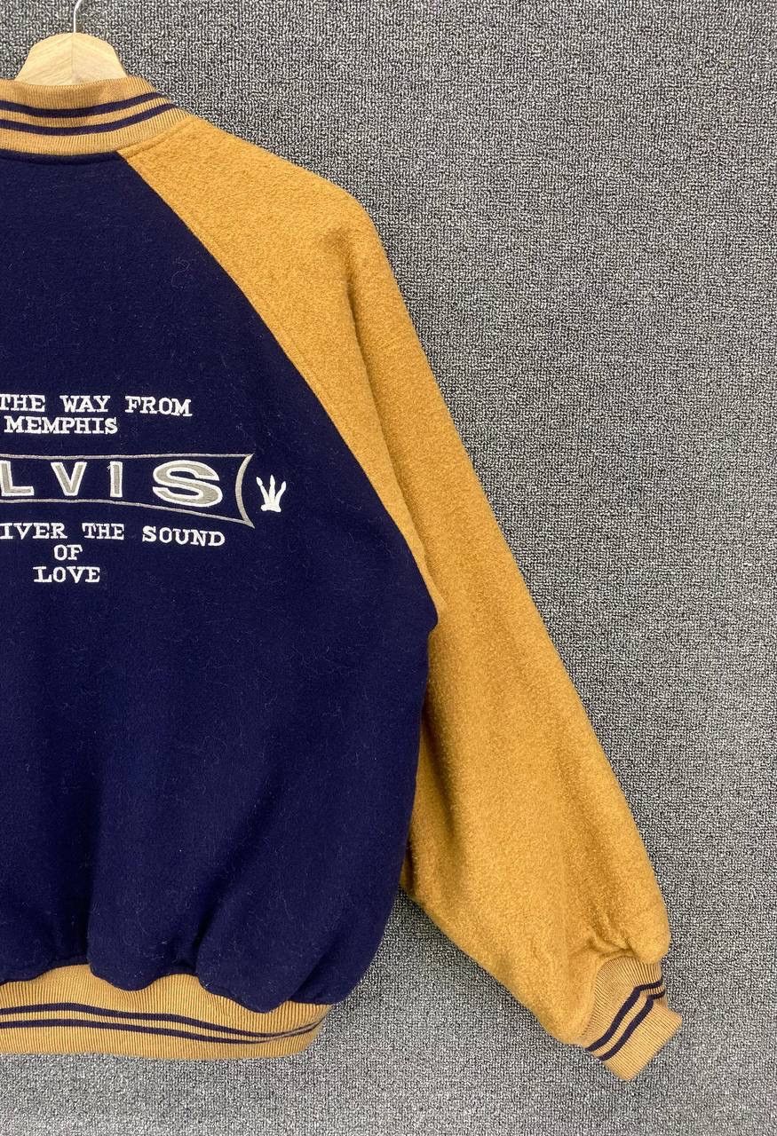 Band Tees Vintage Elvis Presley Punk Rock Band Wool Varsity Jacket Size US L / EU 52-54 / 3 - 4 Thumbnail