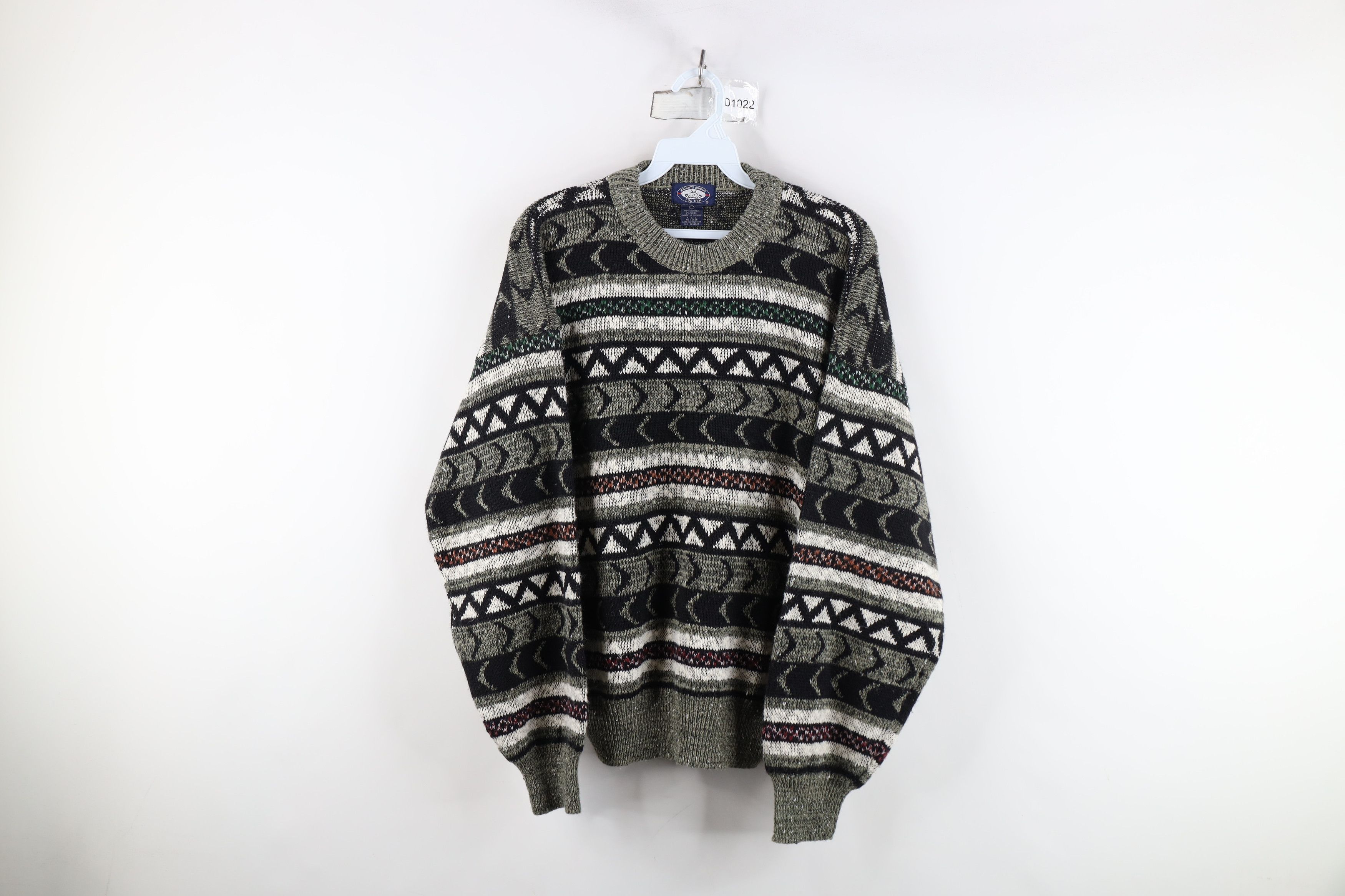 Vintage Vintage 90s Coogi Style Geometric Striped Knit Sweater Size US L / EU 52-54 / 3 - 1 Thumbnail
