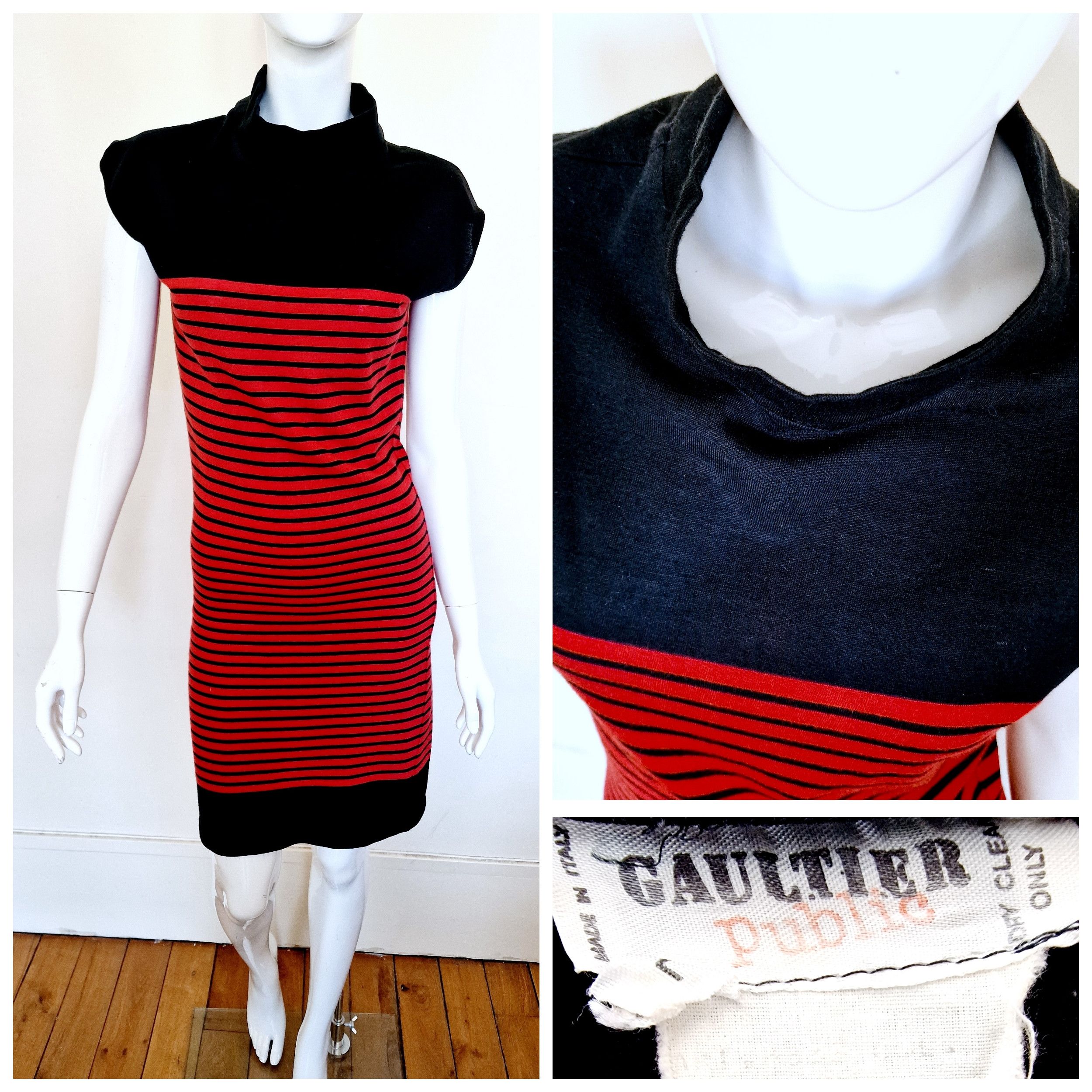 Jean Paul Gaultier 1980s Jean Paul Gaultier Public Striped Marine Sailor Dress Size M / US 6-8 / IT 42-44 - 1 Thumbnail