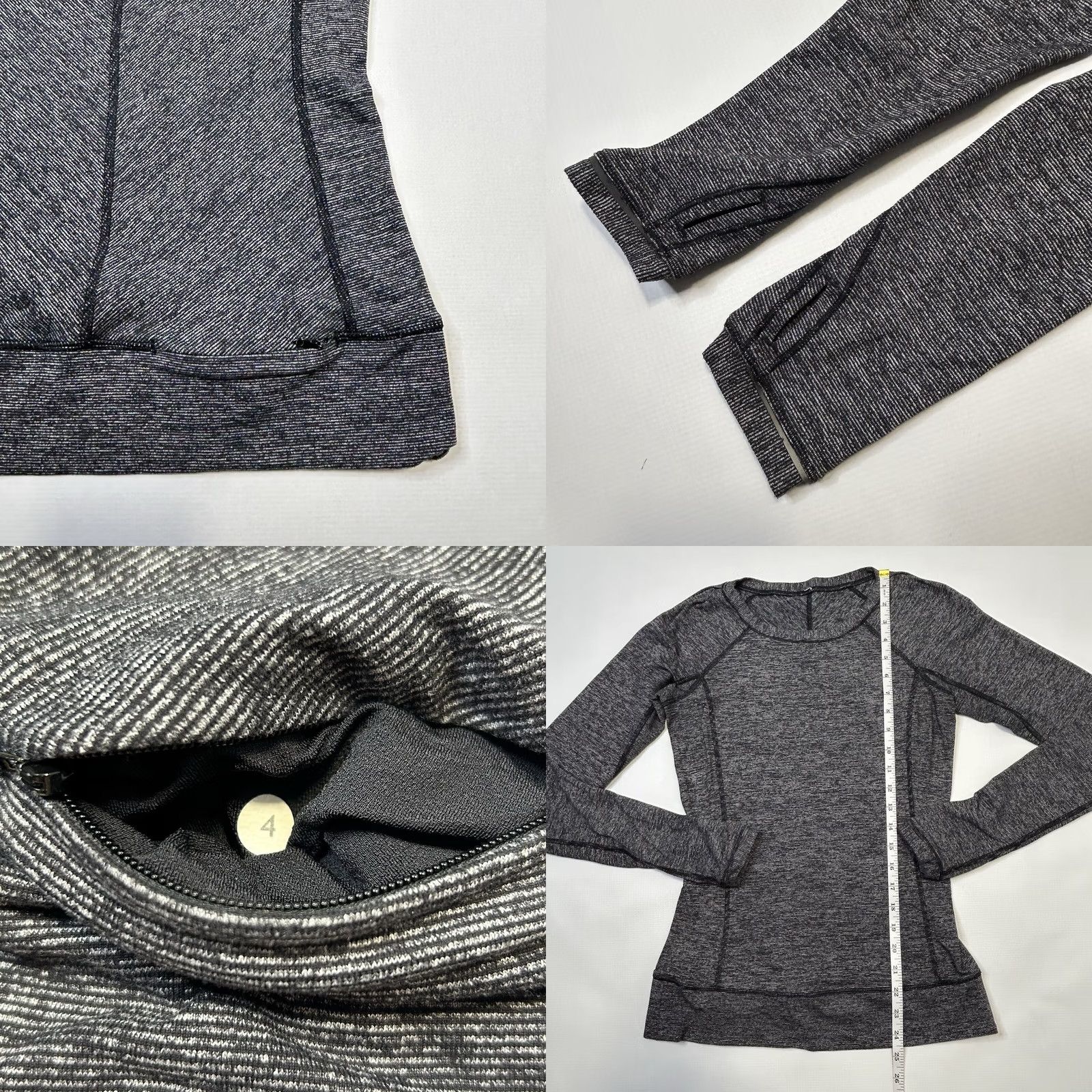 Lululemon Lululemon Race Your Pace Long Sleeve Shirt Women’s Size 4 Black Striped Slim Raglan Reflective Pocket Size S / US 4 / IT 40 - 8 Thumbnail