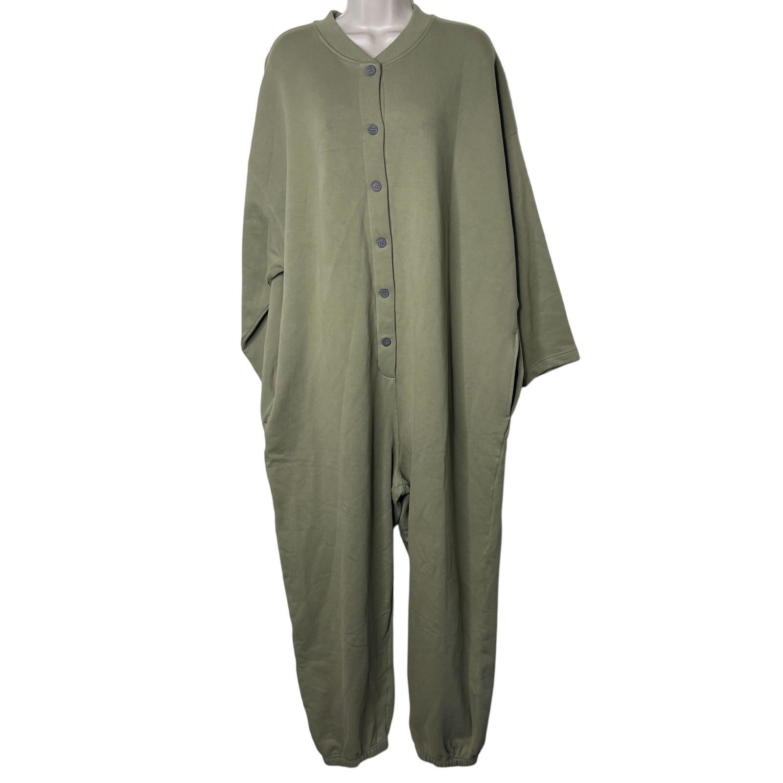 Mara Hoffman NWT MARA HOFFMAN Sabina Cotton-blend Jumpsuit In Green sz XL Size 32" / US 10 / IT 46 - 2 Thumbnail