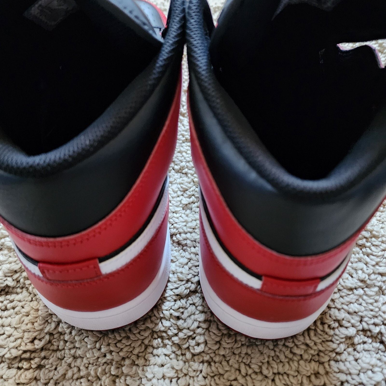 Jordan Brand Air Jordan 1 Mid Gym Red Black White Pre-Owned Sz 12 Size US 12 / EU 45 - 6 Thumbnail