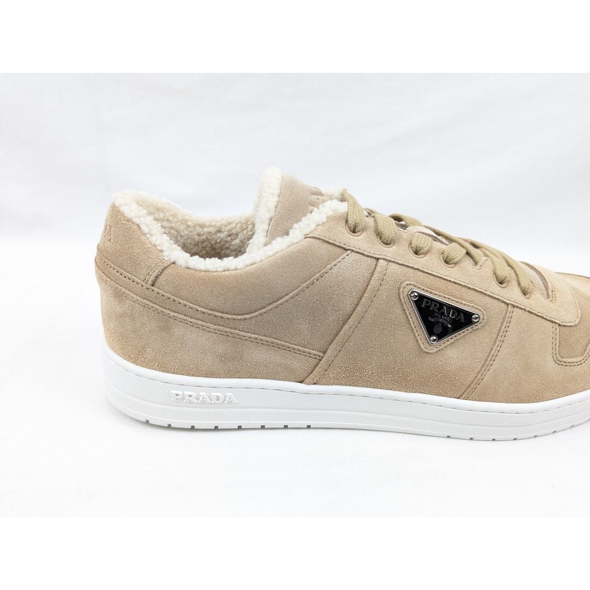 Prada o1rshd1 Downtown Shearling Sneakers in Beige Size US 13 / EU 46 - 4 Thumbnail