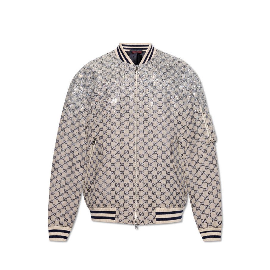 Gucci GUCCI Beige Padded Bomber Jacket New & Authentic (Men's size Size US M / EU 48-50 / 2 - 1 Preview