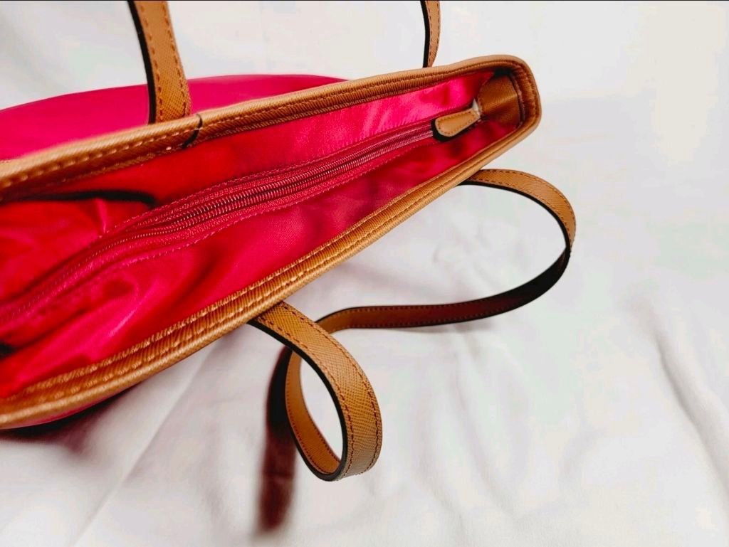 Michael Kors Women's Michael Kors Red & Brown Nylon Tote Bag Size ONE SIZE - 8 Thumbnail
