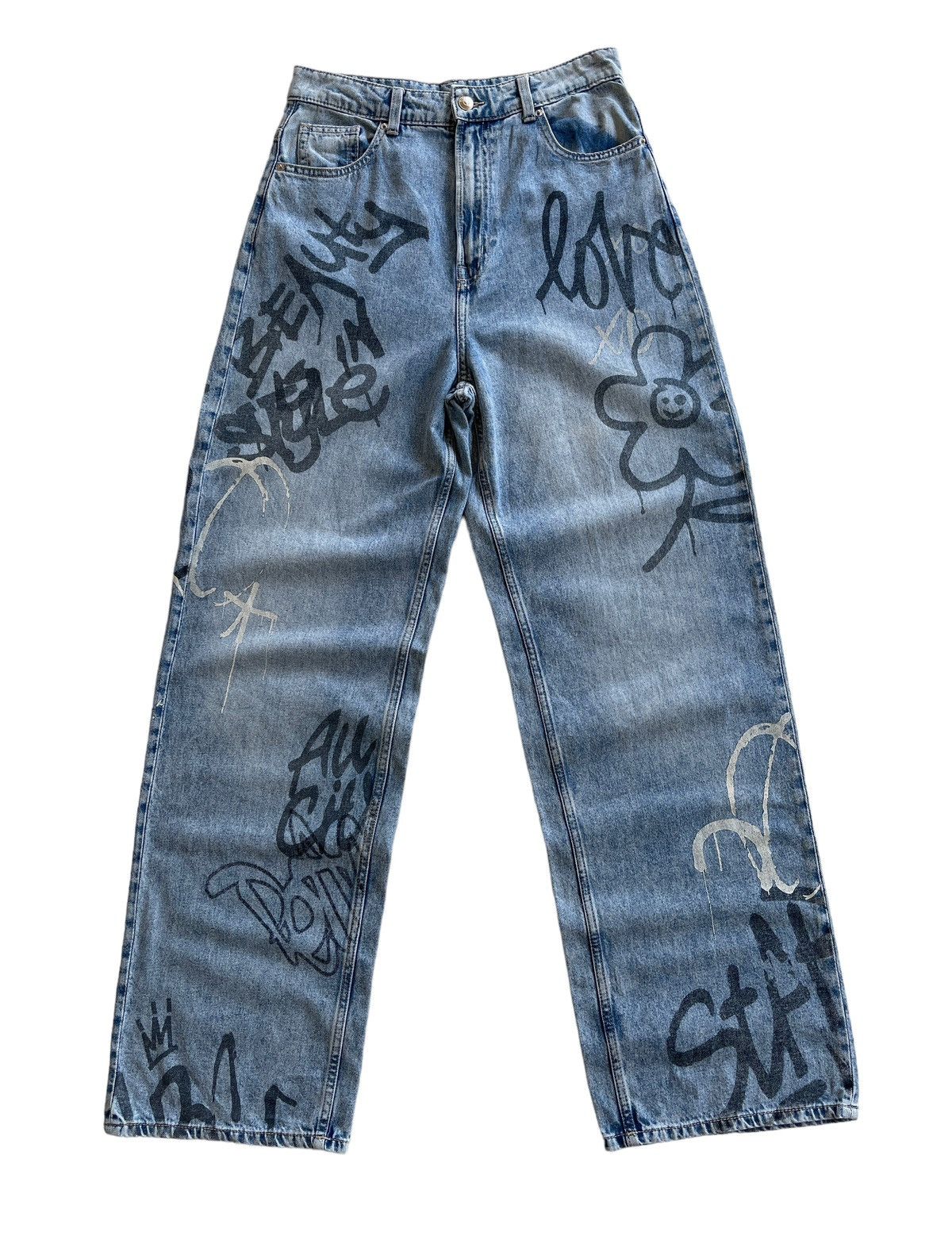 Zara Printed Baggy jeans Size 28" / US 6 / IT 42 - 5 Thumbnail