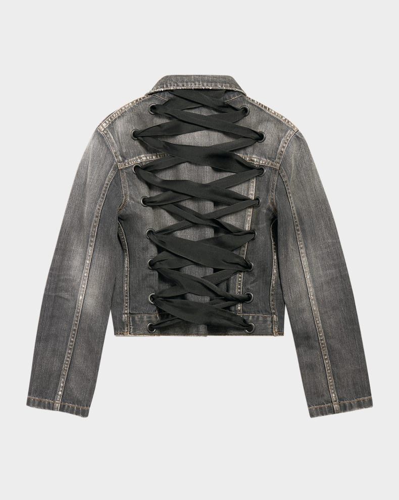 Balenciaga o1mt1gz0226 Lace-Up Jacket In Grey Size S / US 4 / IT 40 - 5 Thumbnail