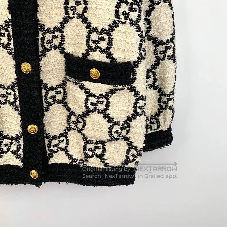 Gucci Gucci Colour-blocking logo jacquard full-print cotton roun Size XS / US 0-2 / IT 36-38 - 4 Thumbnail