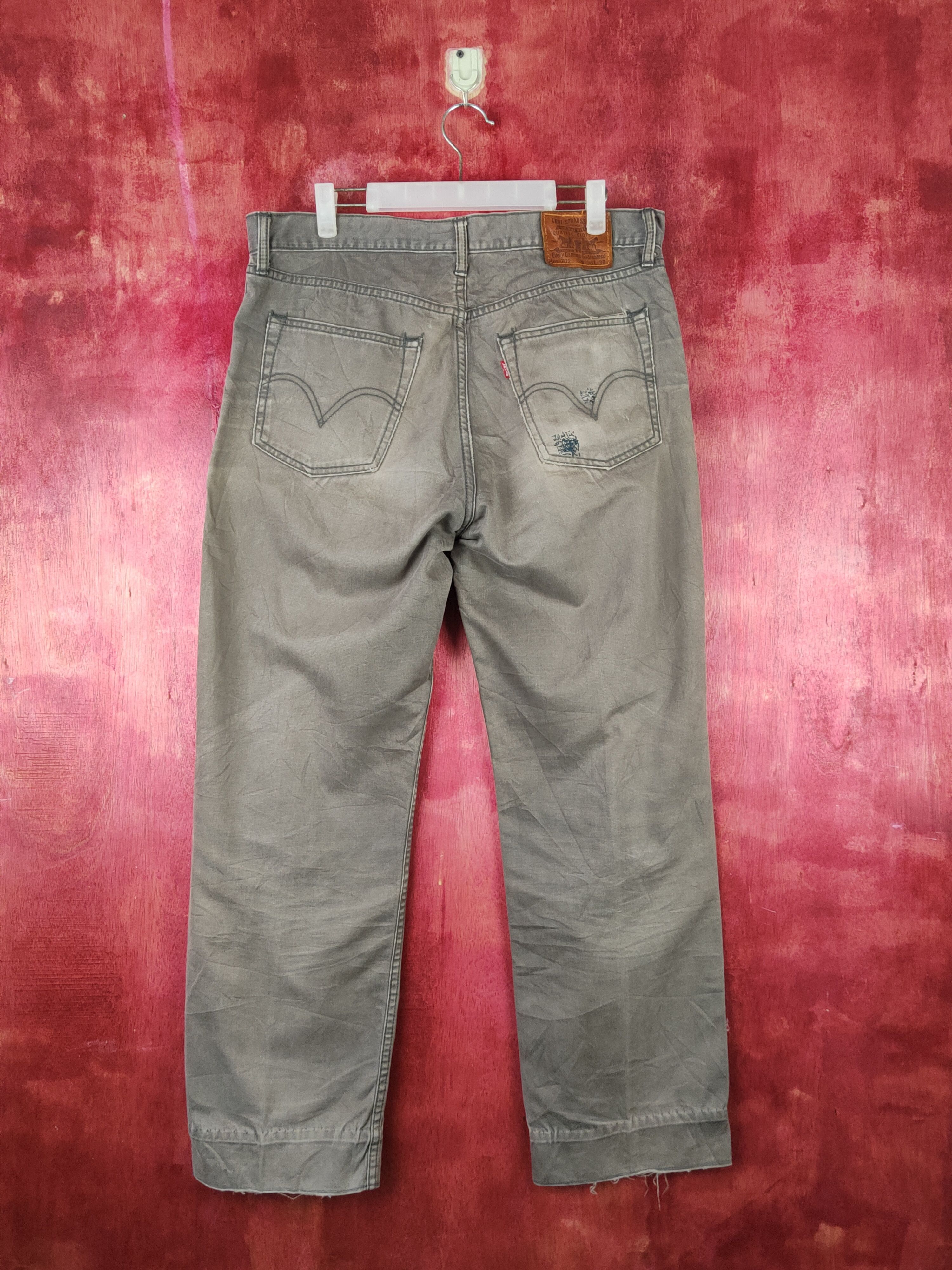 Japanese Brand 702 Levi's Olive Faded vintage ripped cargo Pants #S1433 Size US 36 / EU 52 - 7 Thumbnail