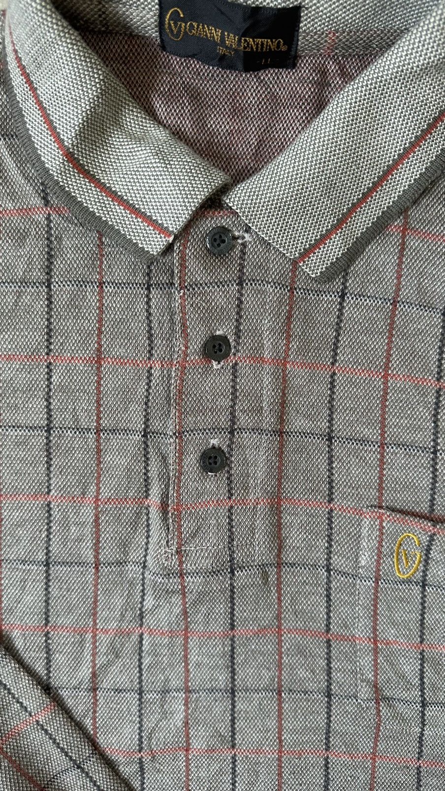 Gianni Valentino VINTAGE GIANNI VALENTINO CHECKERED POLO TEE LS Size US L / EU 52-54 / 3 - 3 Thumbnail