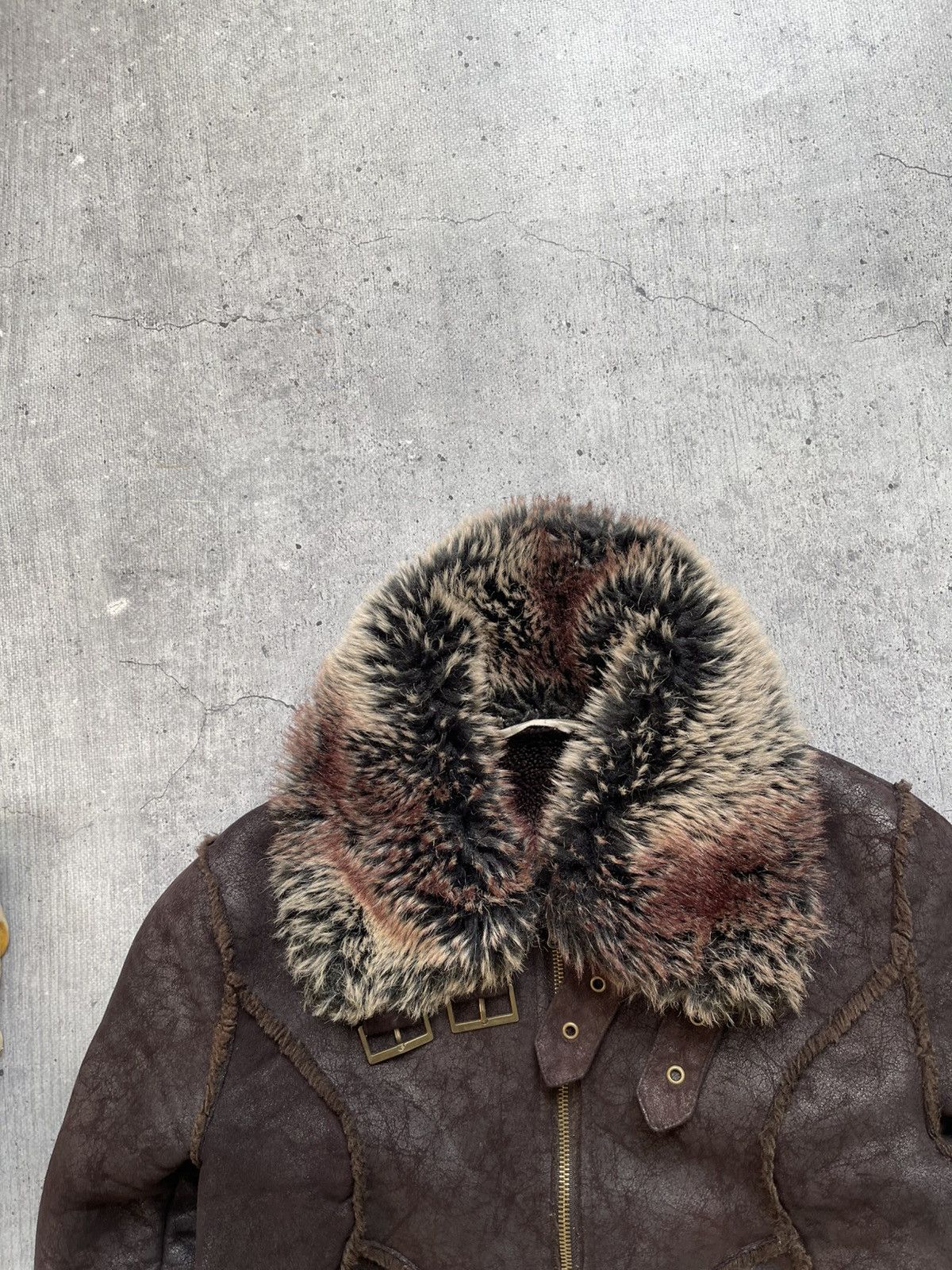 Japanese Brand Vintage If Six Was Nine Style Leather Ribbed Faux Fur Jacket Size L / US 10 / IT 46 - 4 Thumbnail