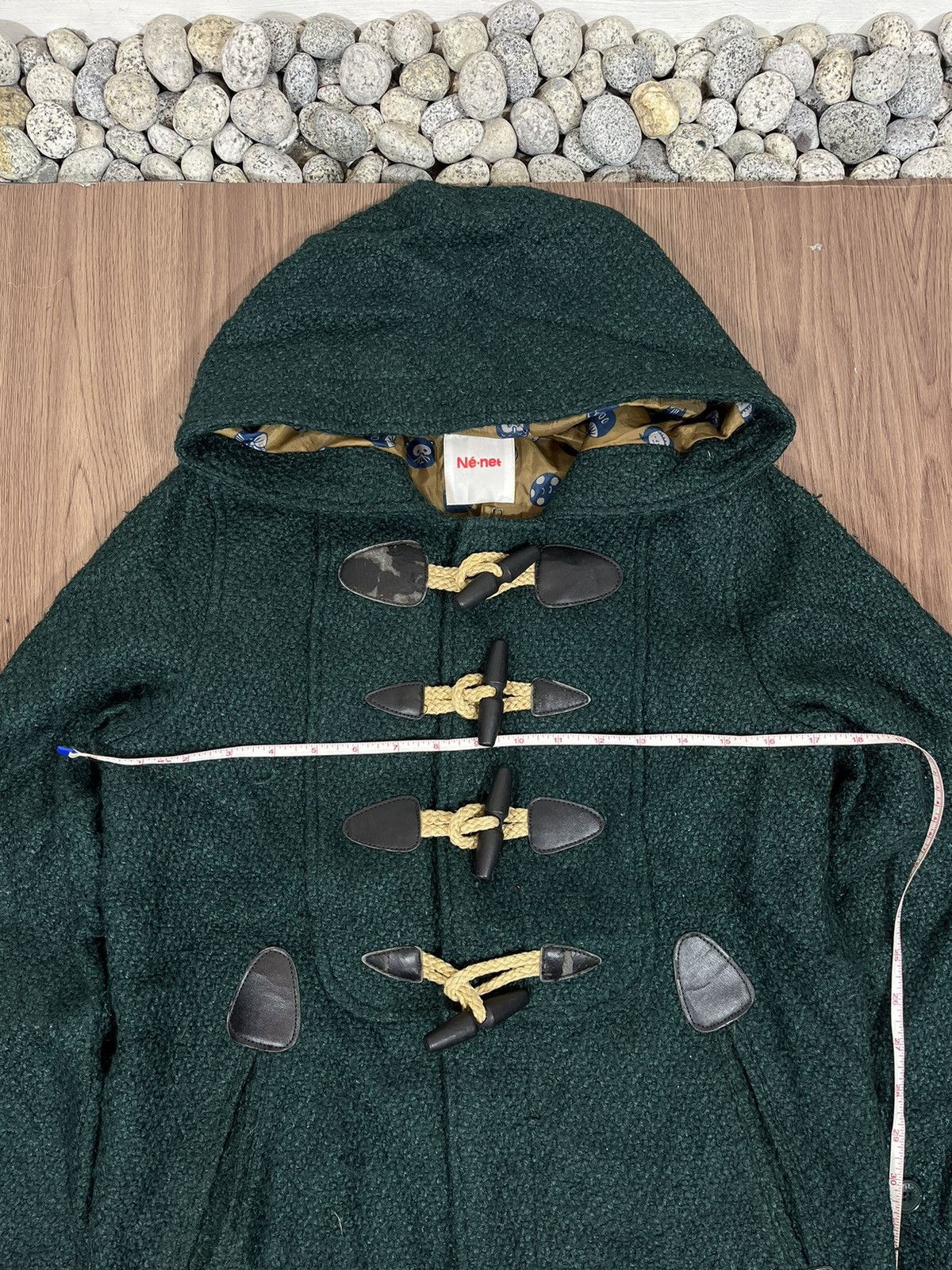 Issey Miyake × Ne-Net Ne-Net Green Wool Duffle Coat Size US L / EU 52-54 / 3 - 10 Thumbnail