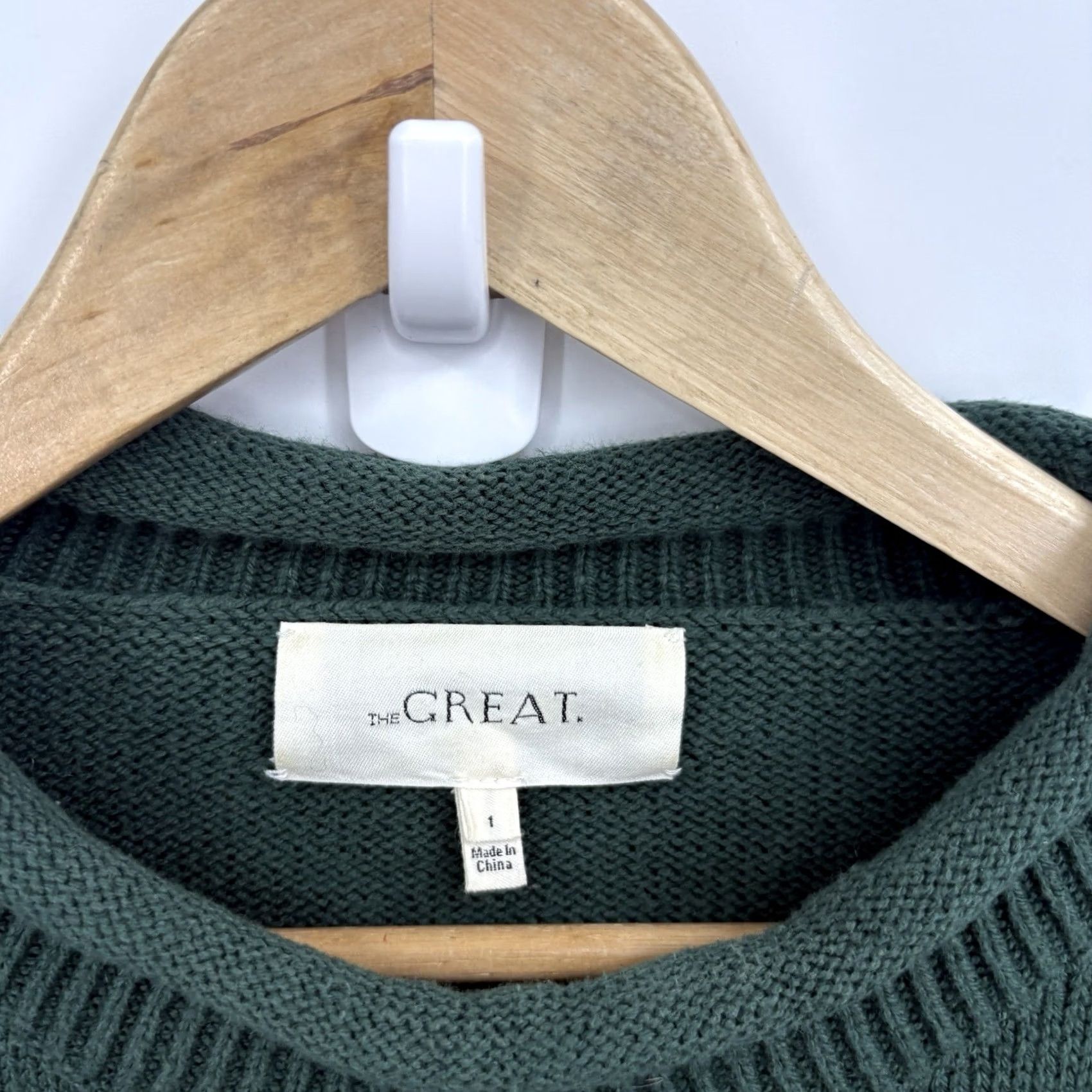 THE GREAT The Great Sweater Small Ivy Roll Neck Pullover Women S Green Cotton Knit Logo Embroidered Vintage Preppy 90s Money Classic Casual Business Size S / US 4 / IT 40 - 5 Thumbnail