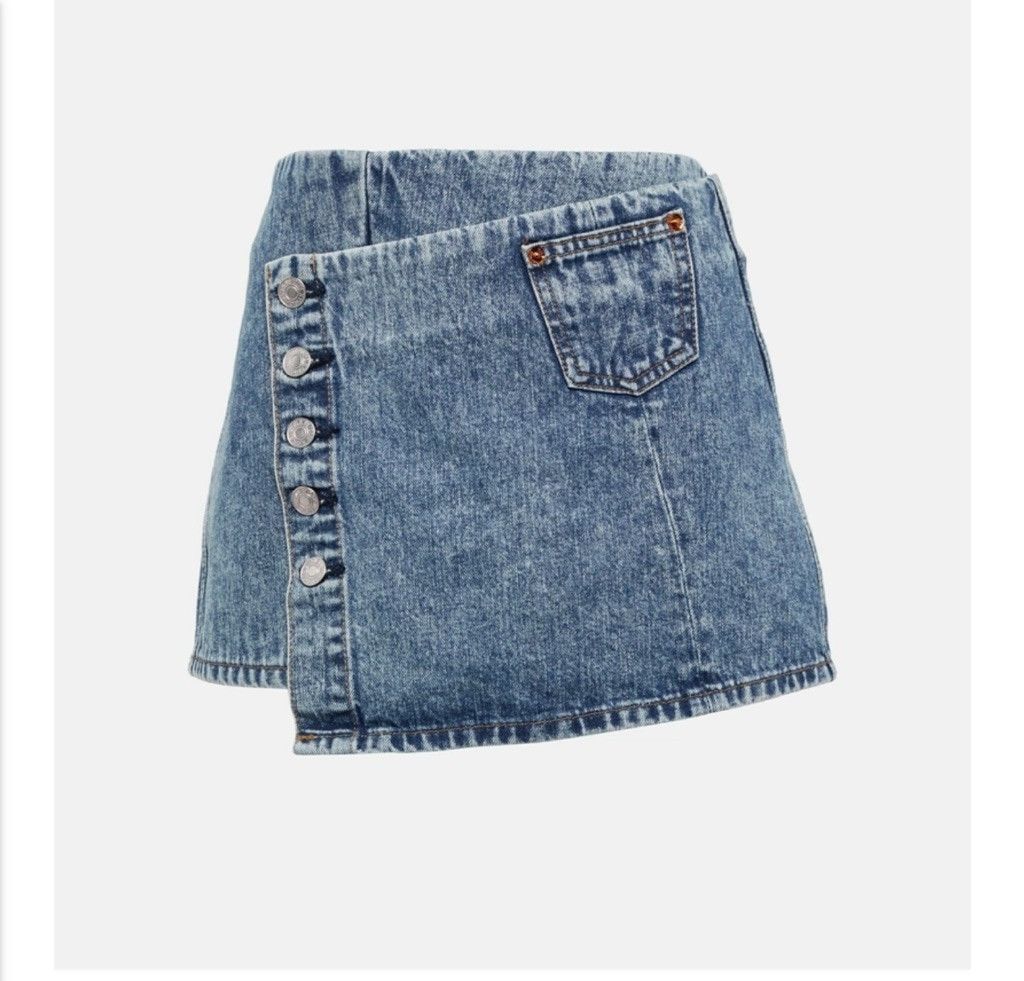 The Unbranded Brand NWT Re/Done Wrap Denim Mini Skirt Size 27 Size 28" / US 6 / IT 42 - 5 Thumbnail