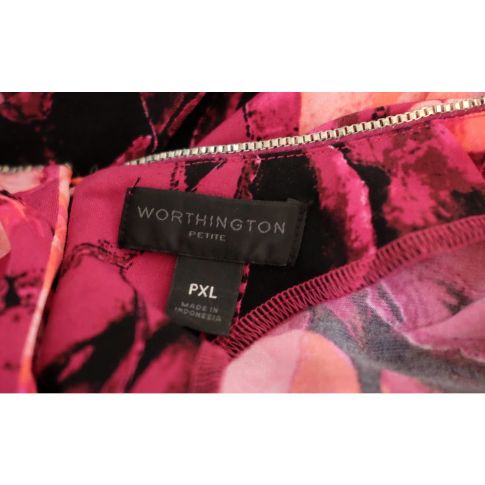 Worthington VINTAGE Worthington Top Pink Floral Stretch Women's Petite PXL #A11-36 Size XL / US 12-14 / IT 48-50 - 7 Thumbnail