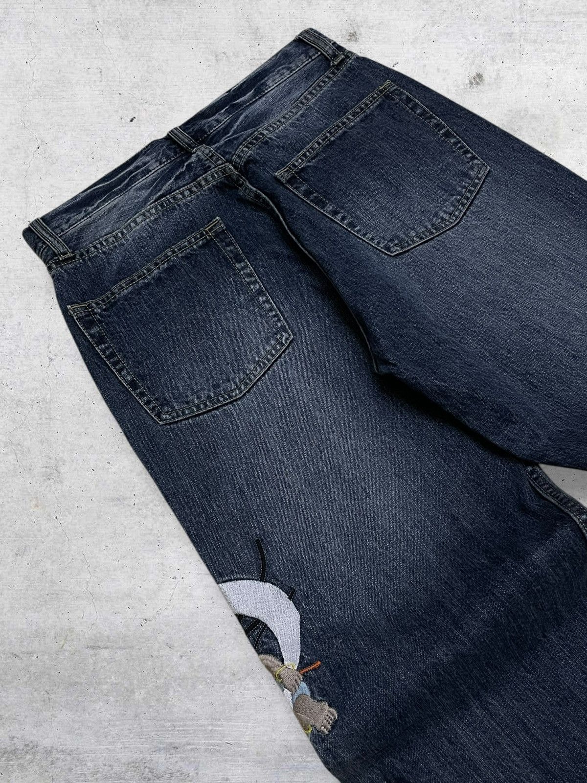 Japanese Brand VINTAGE KARAKURI TAMASHI RARE FIND EMBROIDERY GODFIGHT DENIM Size US 28 / EU 44 - 16 Thumbnail