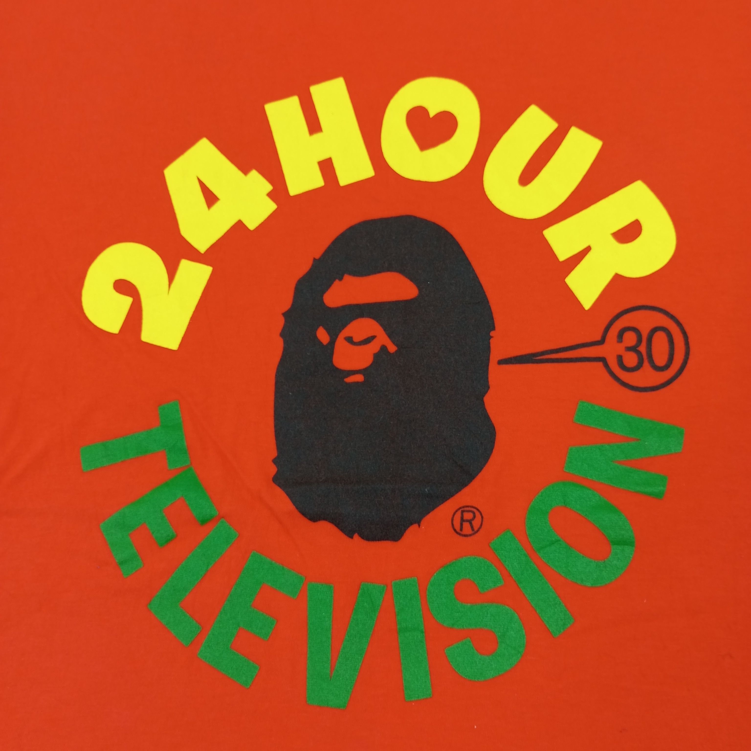 Japanese Brand × Vintage 24 Hour Television X Bathing Ape Logo Style Tshirt Size M / US 6-8 / IT 42-44 - 2 Thumbnail