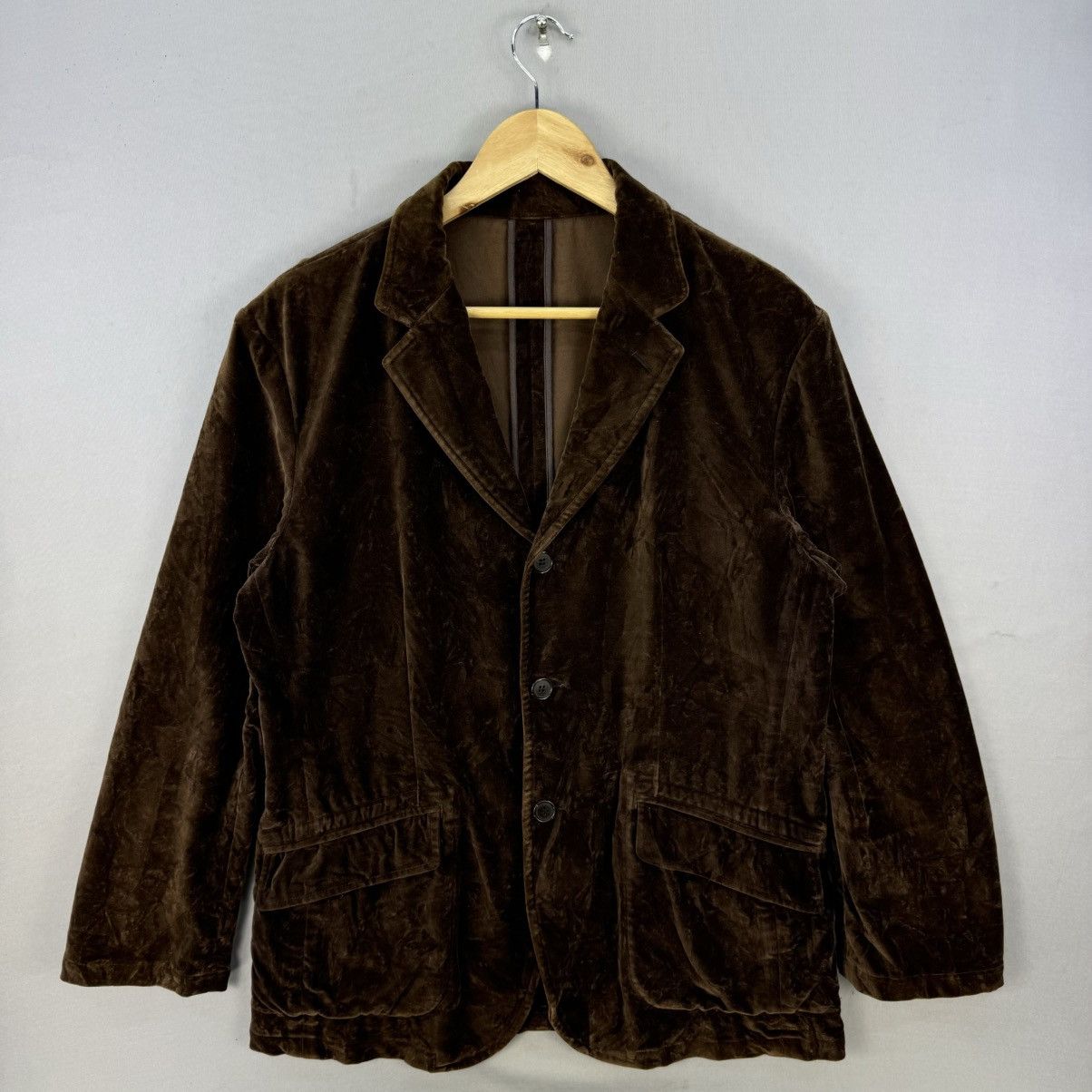 Japanese Brand Vintage Japanese Brown Velvet Blazer Jacket Made in Japan Size US M / EU 48-50 / 2 - 1 Thumbnail