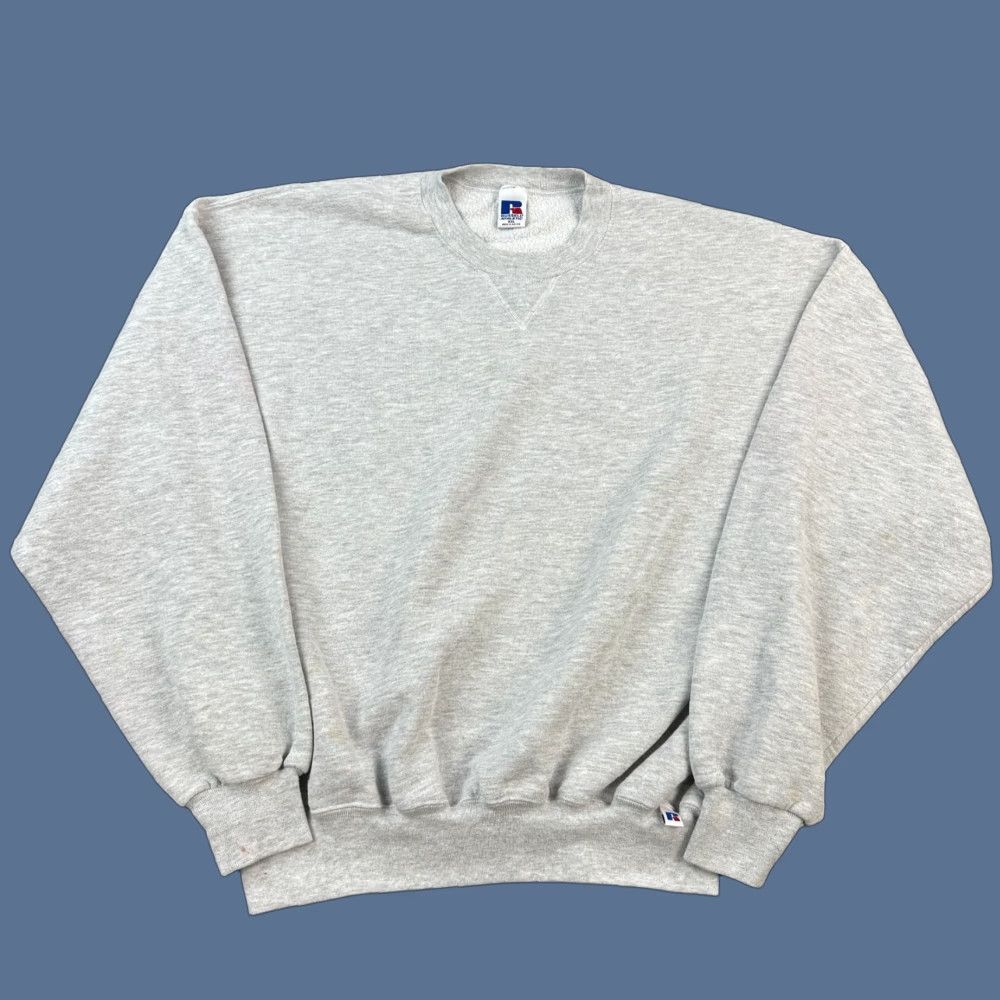 Russell Athletic VINTAGE Russell Athletic Sweatshirt Mens 2XL Gray Pullover Crew Neck Wool Cotton Blend Fleece Logo 90s Y2K Sweatshirt Mens Size US XXL / EU 58 / 5 - 1 Thumbnail