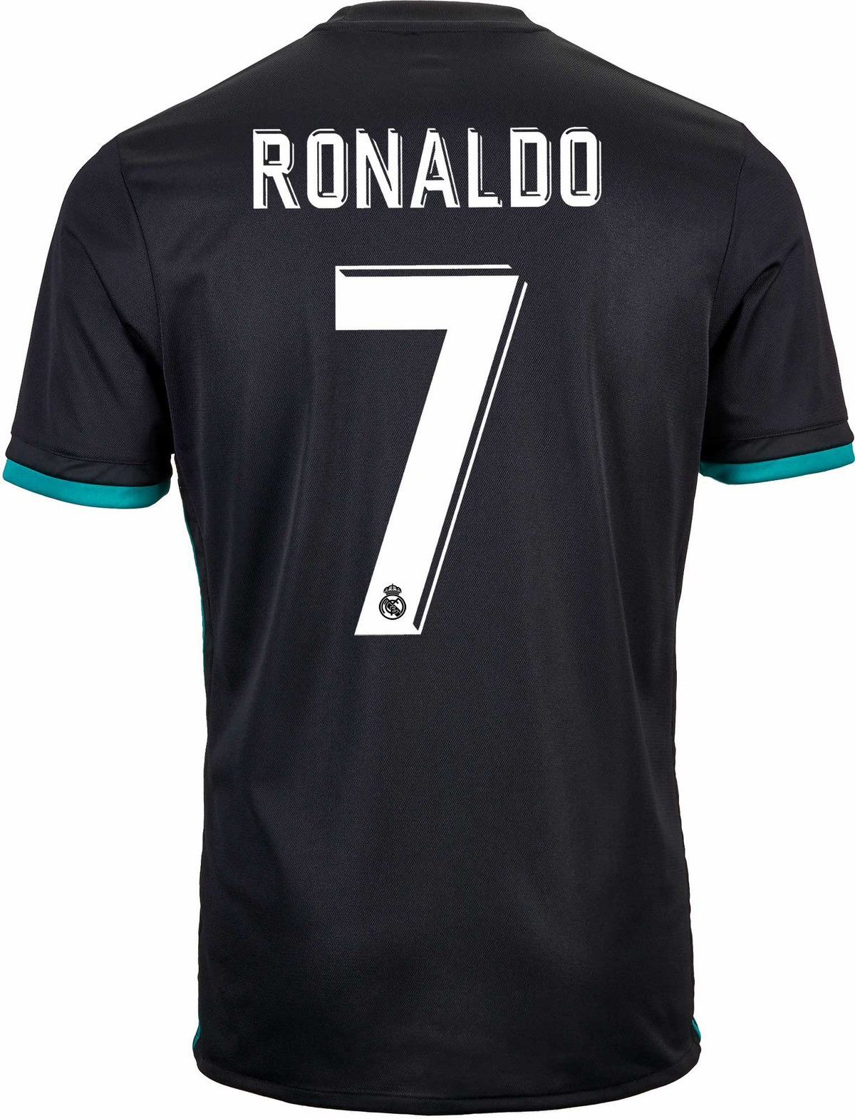 image of Adidas Real Madrid 2017 2018 Ronaldo 7 Away Soccer Jersey in Black, Men's (Size Medium)