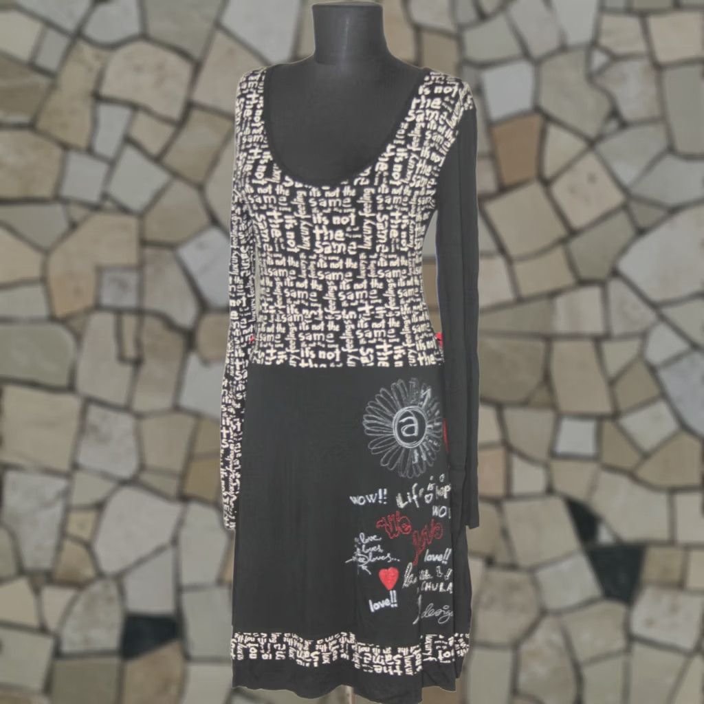 Desigual Desigual Dress Womens MIDI A-Line Size M Multicoloured 95cm Length 37cm Shoulder 43cm Armpit to Armpit 67cm Sleeve Mens Womens Size M / US 6-8 / IT 42-44 - 1 Thumbnail