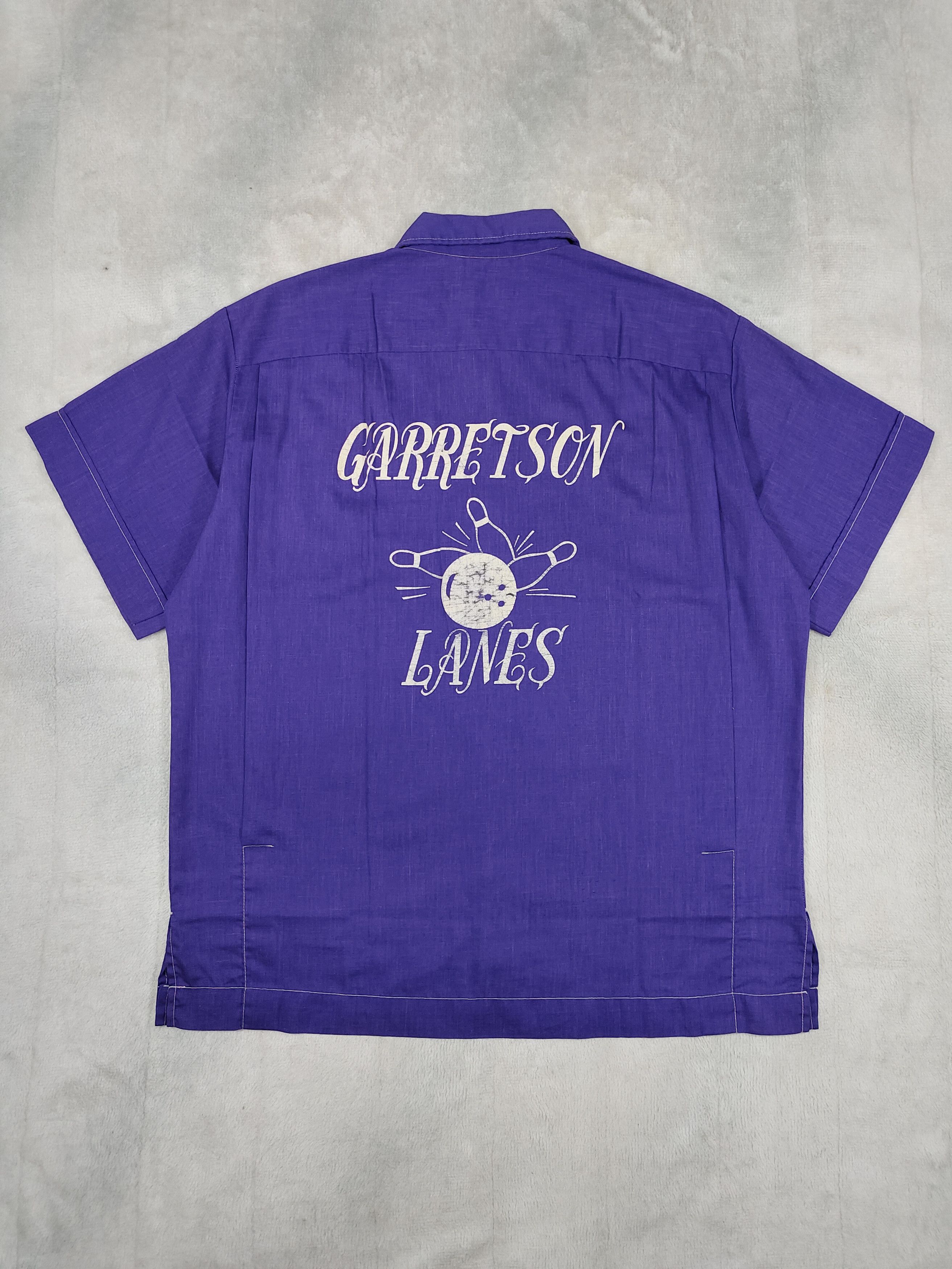 Vintage 💥 70s Hilton "Garretson Lanes" Bowling Shirt Size US L / EU 52-54 / 3 - 4 Thumbnail
