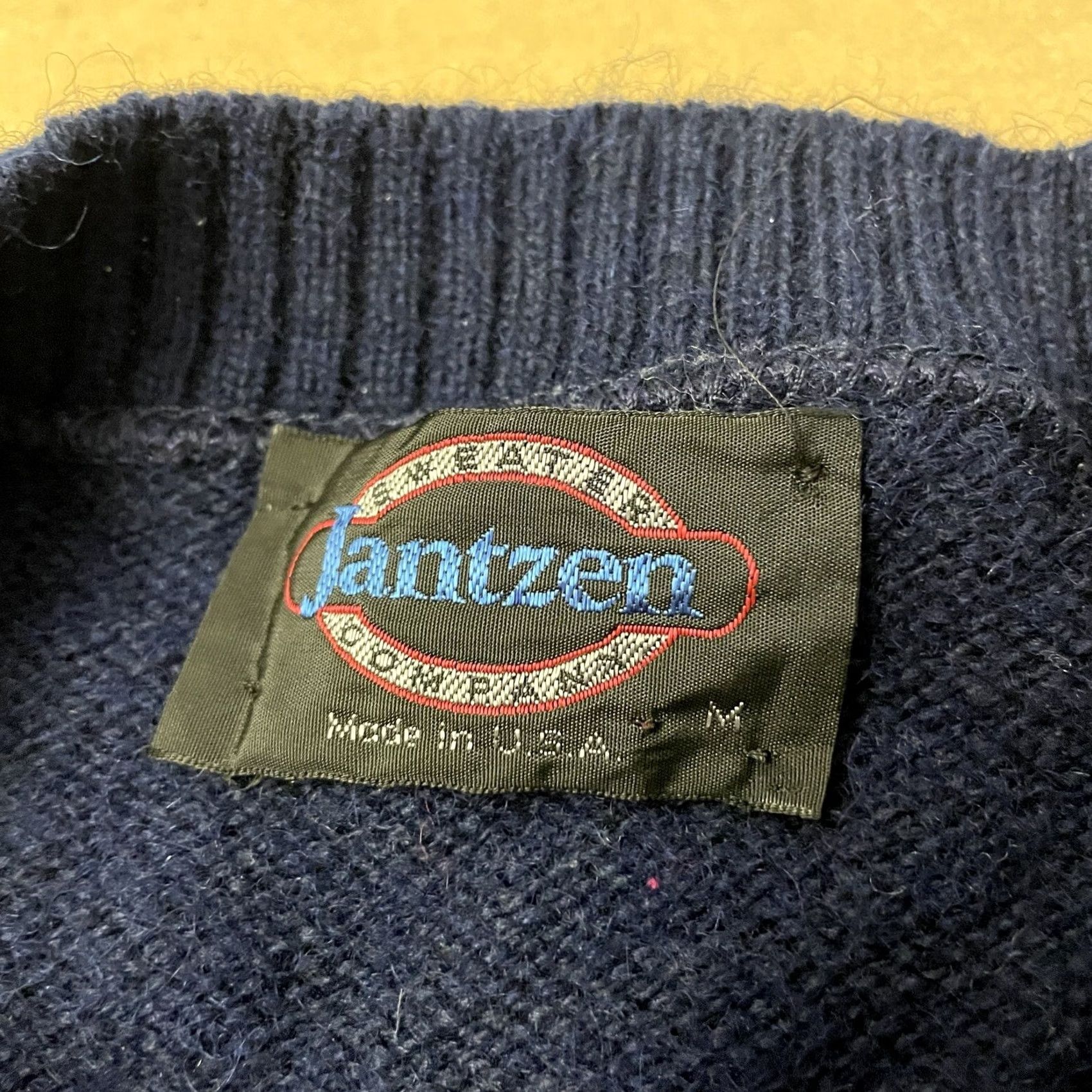 Jantzen VINTAGE Jantzen Sweater Womens Medium Blue Pullover Geometric Knit 90s Ladies Size M / US 6-8 / IT 42-44 - 5 Thumbnail