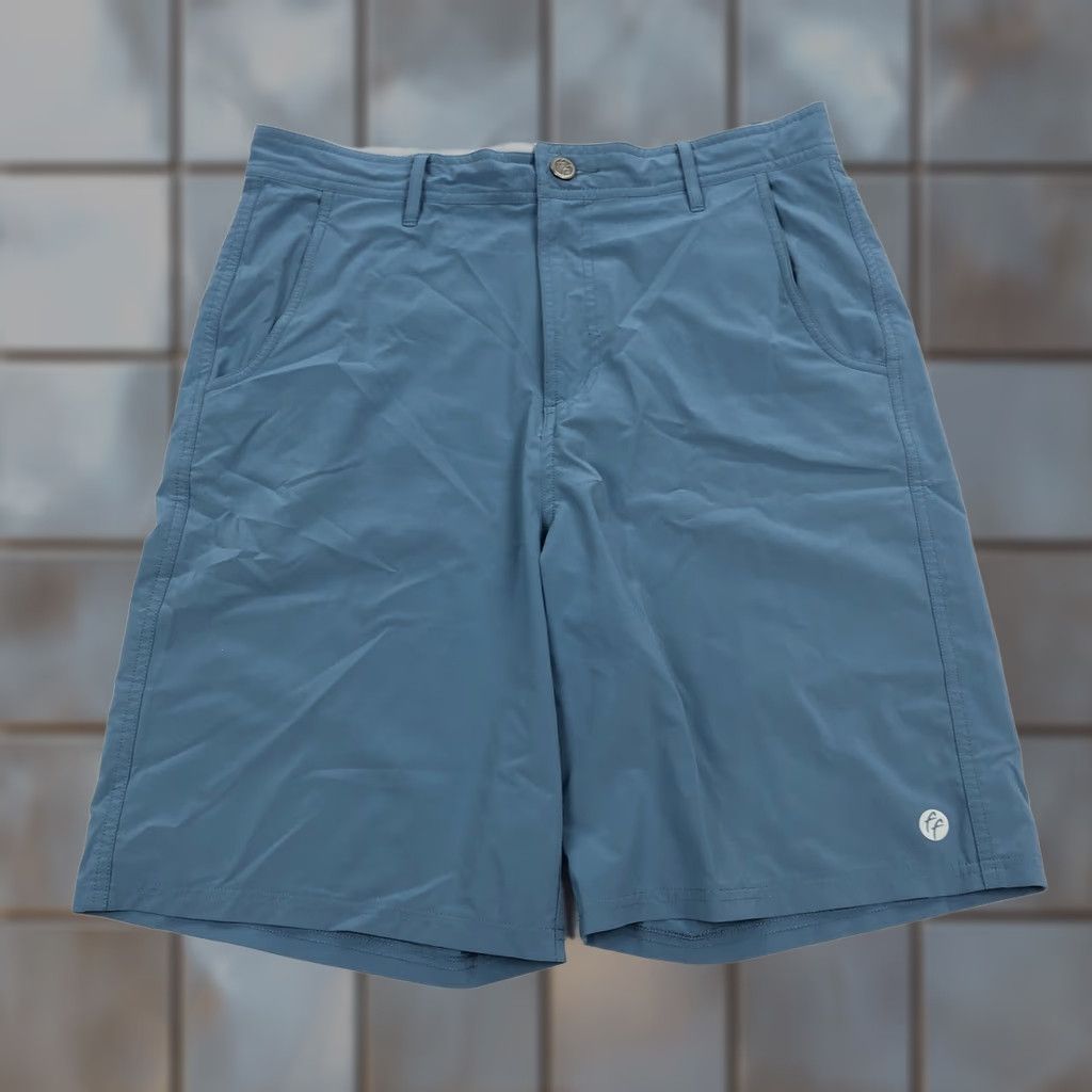 Vintage Free Fly Men's 32 Teal Blue Breeze Performance Chino Shorts Stretch Quick Dry Breathable Pockets Flat Front Zipper Button N/A Size 32 Size US 32 / EU 48 - 1 Thumbnail