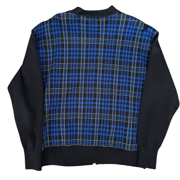 Ted Baker Ted Baker London Leolli Blue and Black Plaid Knit Jacket Sz Size S / US 4 / IT 40 - 6 Thumbnail