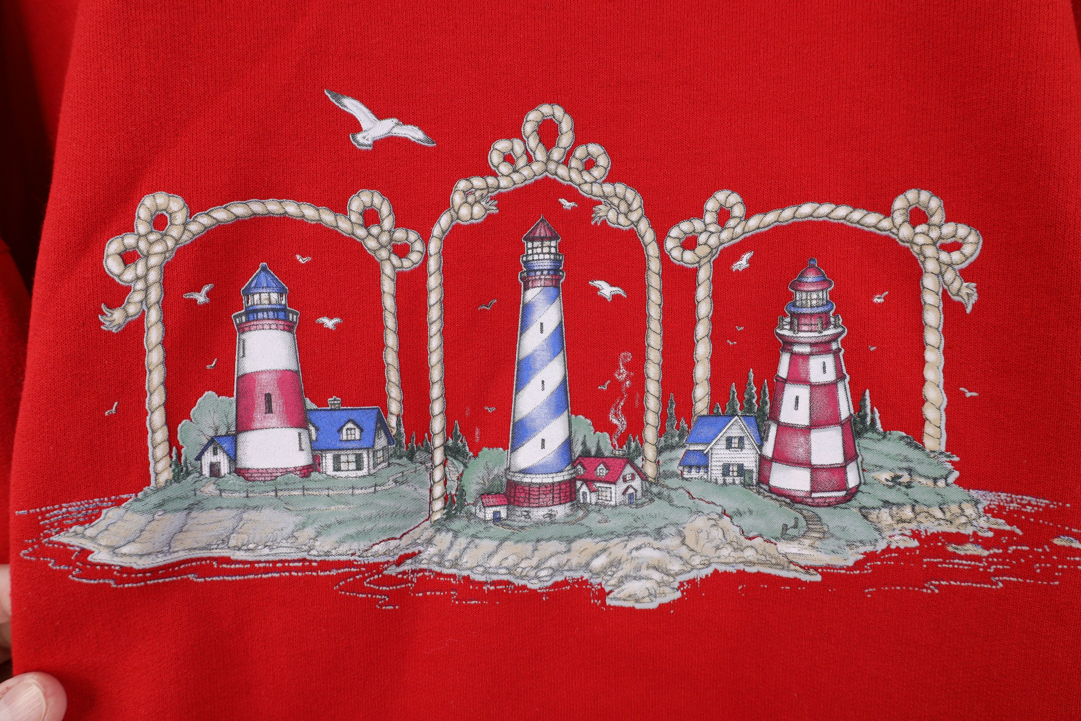 Vintage Vintage 90s Streetwear Lighthouse Crewneck Sweatshirt USA Size XL / US 12-14 / IT 48-50 - 4 Thumbnail
