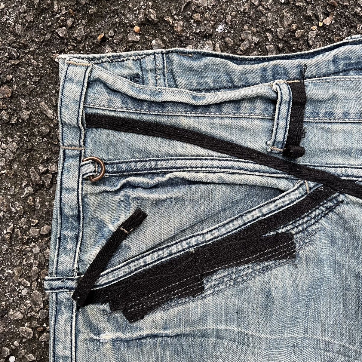 Marithe + Francois Girbaud Vintage Y2K Jeans MFG Distressed Washed Blue Loose Fit Denim Size US 36 / EU 52 - 5 Thumbnail