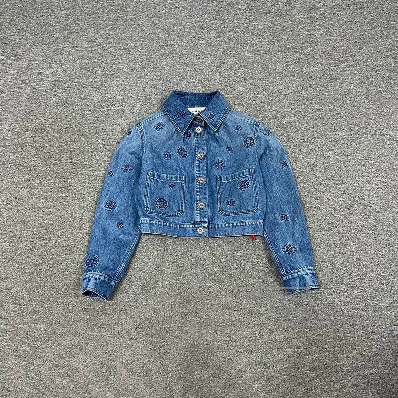 Chanel 24S camelia relief logo denim jacket
