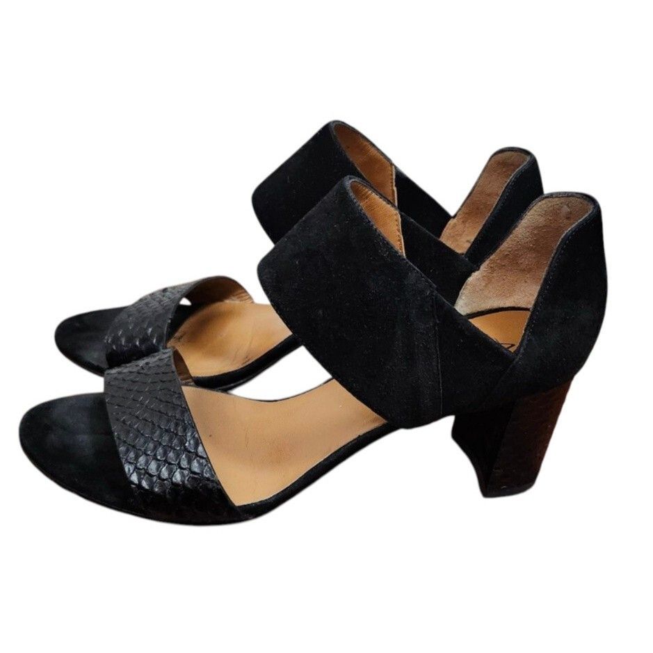 Aquatalia Aquatalia Suzanne Sneak print and Suede Black open toe shoes Size US 6.5 / IT 36.5 - 5 Thumbnail