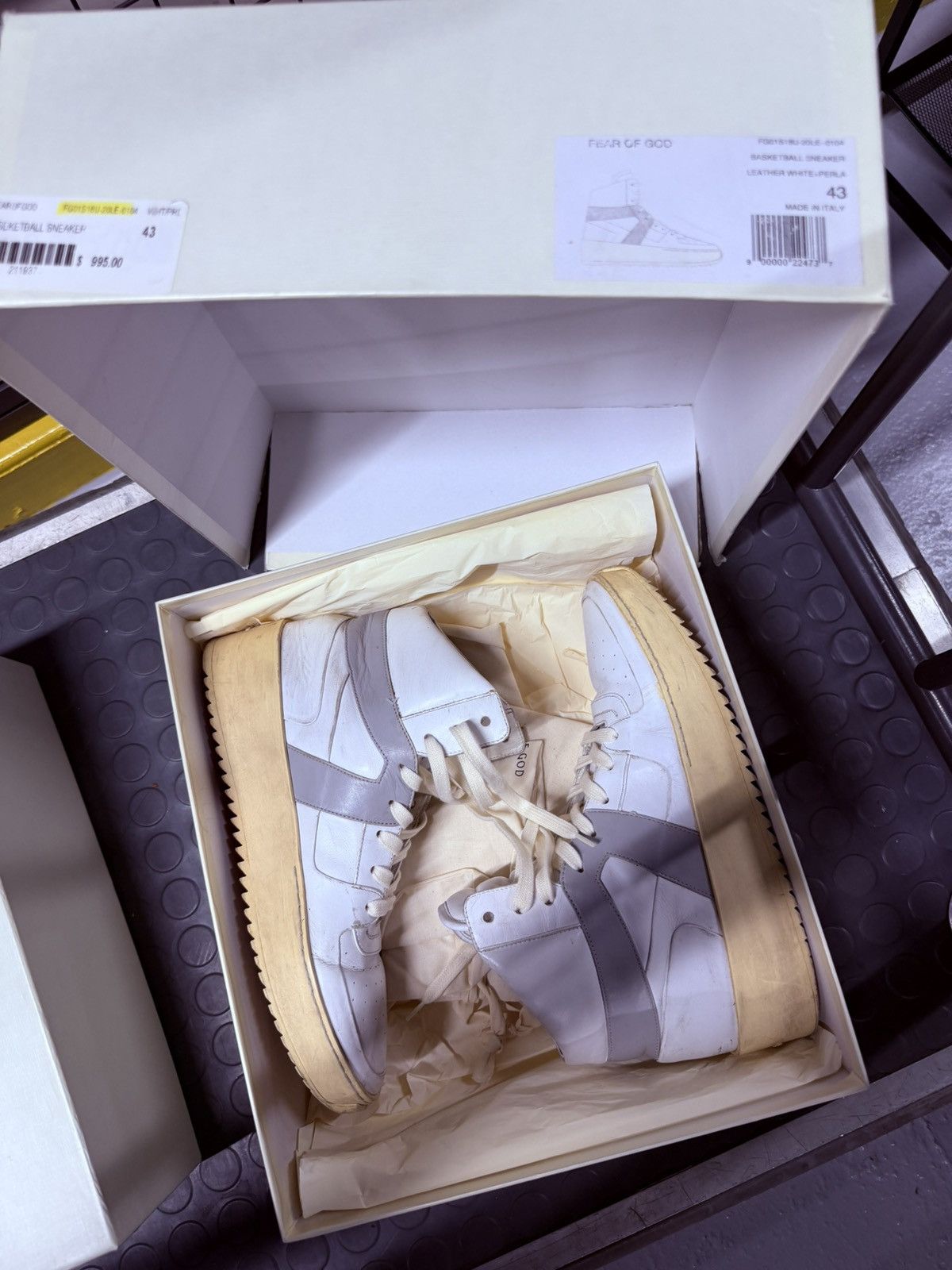 Fear of God White Grey FOG HiTop Size US 10.5 / EU 43-44 - 1 Thumbnail