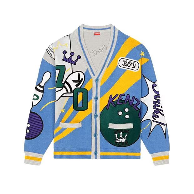 image of Kenzo O1G2R1Mq0424 Cardigan In Multicolor, Men's (Size Medium)
