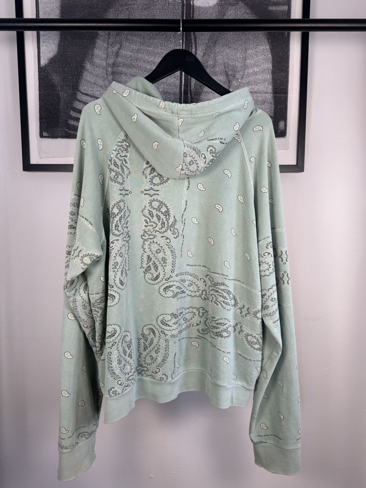 Raf Simons 🚭ARCHIVE GRAIL🚭 F/W 2004-2005 "WAVES" SEAFOAM PAISLEY HOODIE Size US XL / EU 56 / 4 - 3 Thumbnail