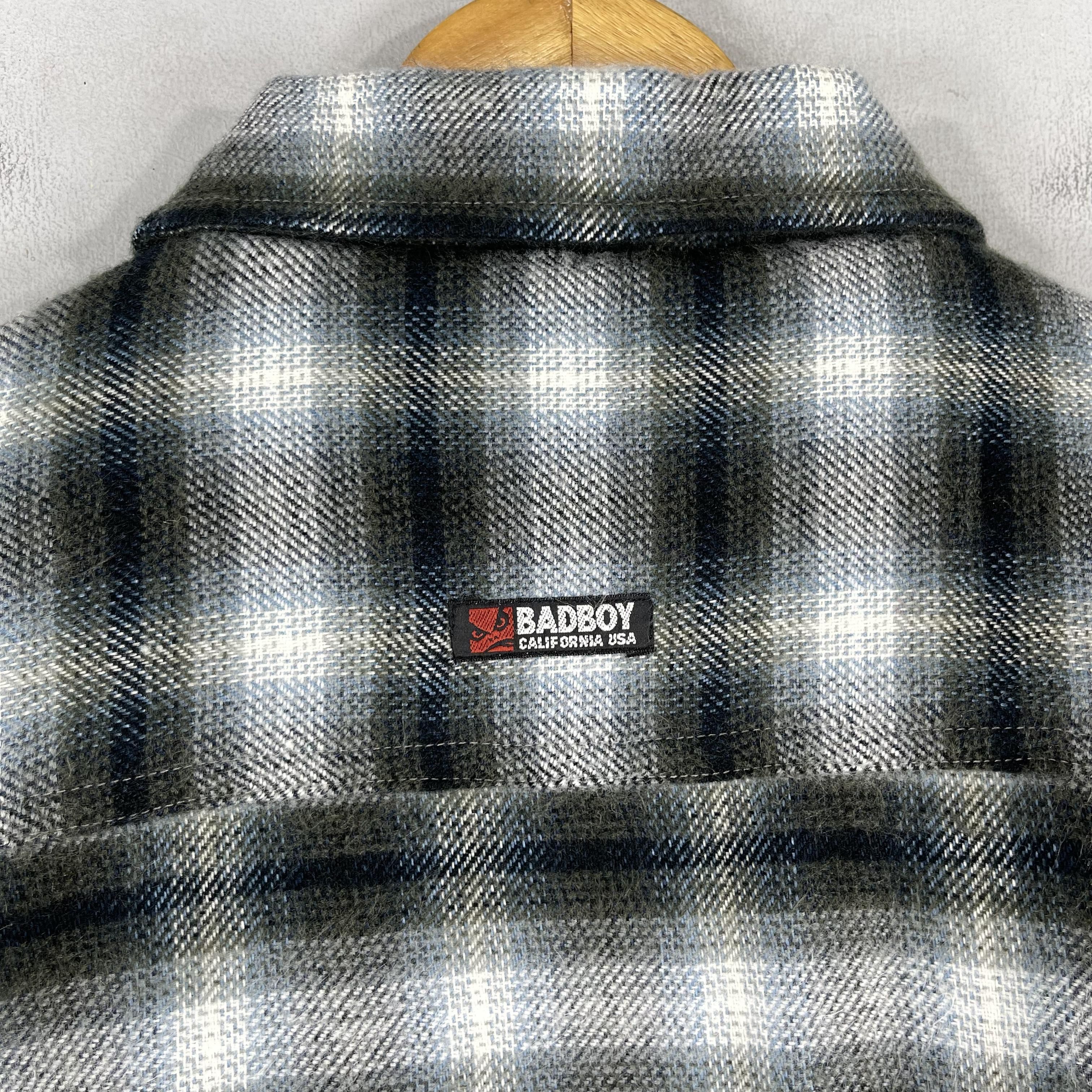 Japanese Brand Vintage BAD BOY Sherpa Blanket Lined Checkered Jacket Size US M / EU 48-50 / 2 - 11 Thumbnail