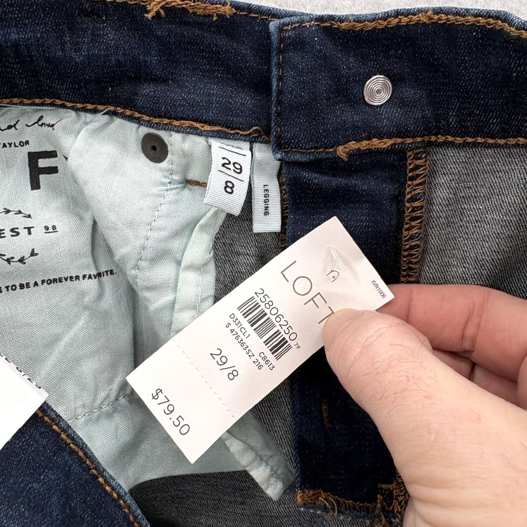 Loft VINTAGE Loft Jeans Womens 29/8 Dark Wash Blue Legging Skinny Stretch Denim Preppy Casual Size 30" / US 8 / IT 44 - 5 Thumbnail
